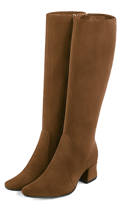 French elegance and refinement for these caramel brown feminine knee-high boots, 
                available in many subtle leather and colour combinations. Record your foot and leg measurements.
We will adjust this pretty boot with zip to your measurements in height and width.
You can customise your boots with your own materials, colours and heels on the 'My Favourites' page.
To style your boots, accessories are available from the boots page. 
                Made to measure. Especially suited to thin or thick calves.
                Matching clutches for parties, ceremonies and weddings.   
                You can customize these knee-high boots to perfectly match your tastes or needs, and have a unique model.  
                Choice of leathers, colours, knots and heels. 
                Wide range of materials and shades carefully chosen.  
                Rich collection of flat, low, mid and high heels.  
                Small and large shoe sizes - Florence KOOIJMAN